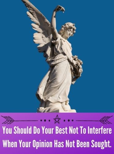 You Should Do Your Best Not To Interfere When Your Opinion Has Not Been Sought.